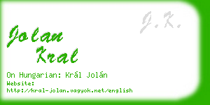 jolan kral business card
