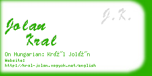 jolan kral business card